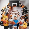 thumbnail image 3 of Kit de arco con globos de baloncesto Adorely, negro, naranja y plateado, 3 of 7