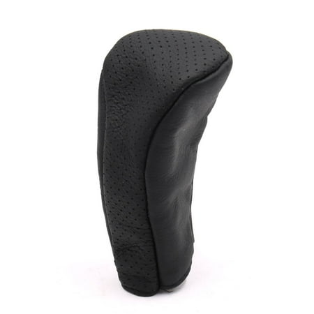 Mini Gear Knob - Universal Faux Leather Zipper Closure Car Gear Shift Knob Protective Cover Black