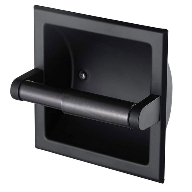 Portarrollos Empotrado Para Papel Higiénico, Portarrollos De Acero Inoxidable 304 Negro, Chapado En Cr, Para Pared Interior, Para