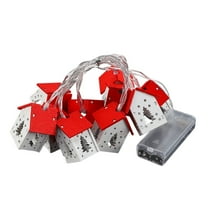 Nmdmisc Christmas String Lights Indoor,6.56ft Wooden House Hanging String Lights,10pcs Mini Houses LED Fairy Lights for Mantle Bedroom Window Weddings Christmas Tree Decoration (battery operation)