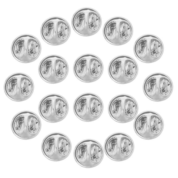 MLINS  50 Pcs Insignia Clutch Butterfly Pin Backs Pins with Staff Man Silver