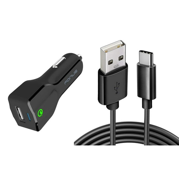 Car Charger for Google Pixel 8/7/6/Pro/7a Phones - 18W Fast USB Port 6ft Cable Type-C Quick Charge