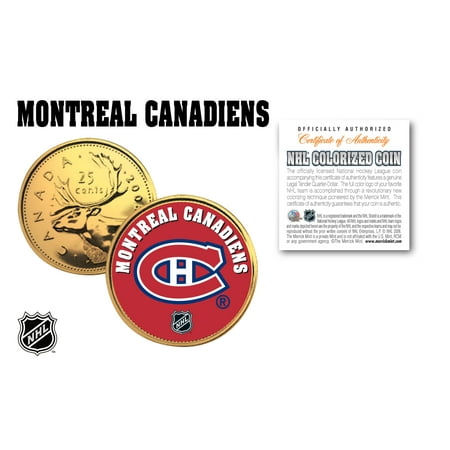 MONTREAL CANADIENS NHL Hockey 24K Gold Plated Canadian Quarter Coin * LICENSED