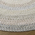 thumbnail image 5 of SAFAVIEH Braided Baxter Striped Machine Washable Reversible Area Rug, Beige/Light Grey, 3' x 3' Round, 5 of 13