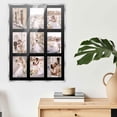 thumbnail image 5 of Stainless Steel Silver Wood Finish Collage Frame - Black Mat, Holds Nine 4x6 Photos , UV Resistant, 5 of 8