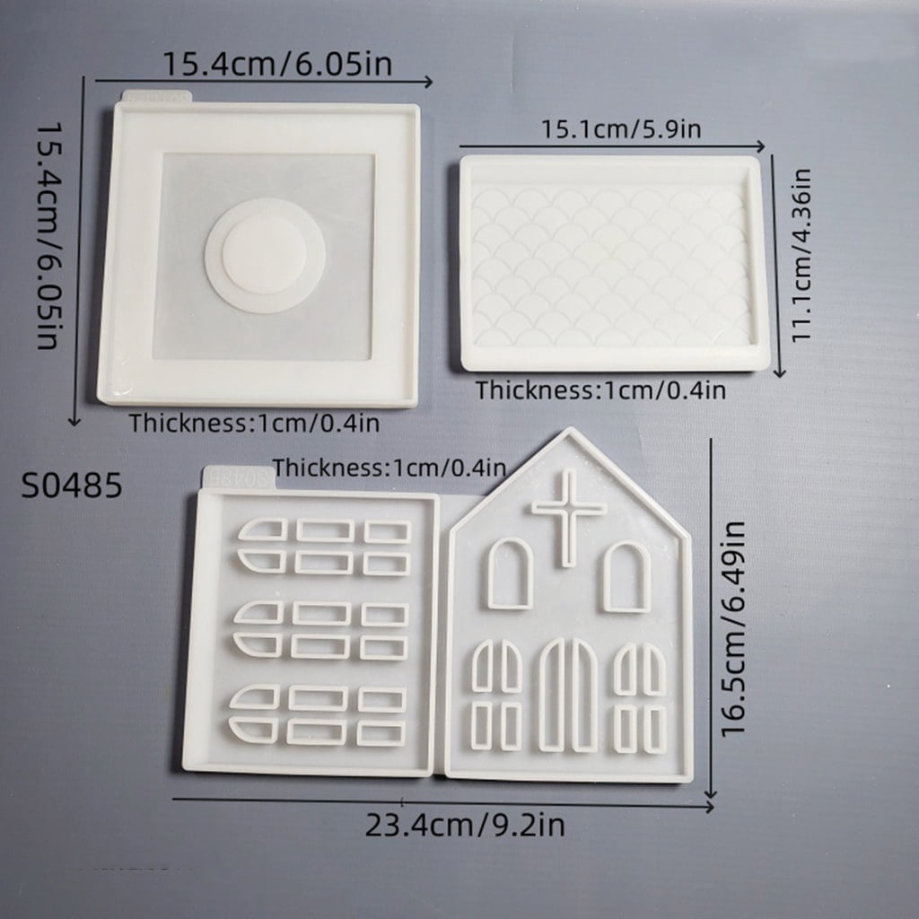 lanema Candle Holder Silicone Mold Church House Candlestick Resin Molds DIYs Concrete