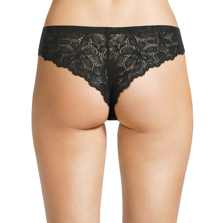 No Boundaries Juniors' Lace Back Cheeky Panty, 3-Pack