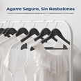 thumbnail image 3 of Ganchos de Madera Premium Serenelife, Ahorradores de Espacio, Resistentes, con Gancho Metálico Giratorio de 360°, para Abrigos, Pantalones y Vestidos, Negro, Pack 50, 3 of 7
