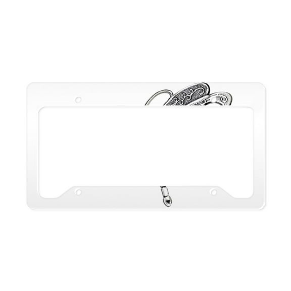 CafePress - Metallic Silver Dragonfly License Plate Holder - Aluminum License Plate Frame, License Tag Holder