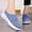 Blue, variant on Womens Casual Slip On Sandals Bohemian Print Flat Sole Shoes for Women Beach Walking Flats Sneakers US :7
