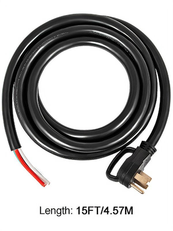 VEVOR 50 Amp Generator Extension Cord 4 Wire 6 Gauge STW 6/3+8/1 Generator Cord 125V 250V UL Listed Generator Power Cord N14-50P & SS2-50R Portable Handle (15Ft 50 Amp)