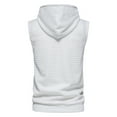 thumbnail image 4 of Mens Waffle Knit Hooded Sweatshirt Sleeveless Solid Knit Workout Hooded Pullover Vest Gym Athletic Workout Tank Tops, 4 of 4
