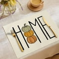 thumbnail image 3 of Juego de 4 manteles individuales de otoño con calabazas y hojas de arce, ideales para Acción de Gracias, de 30 x 45 cm, para cocina, comedor y decoración rústica., 3 of 8