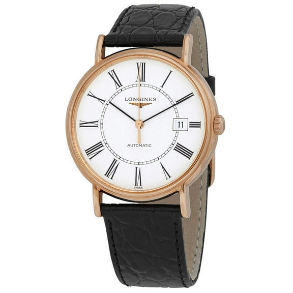 Longines Presence Automatic White Dial Leather Strap Men's Watch