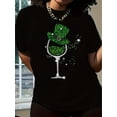 thumbnail image 1 of Camiseta informal de talla grande para mujer con estampado del Día de San Patricio, 100 % algodón, cuello redondo, manga corta, ideal para todas las estaciones., 1 of 5