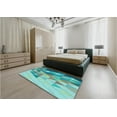 thumbnail image 4 of Ahgly Company Indoor Round Patterned Deep-Sea Green Area Rugs, 5' Round, 4 of 6