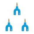 thumbnail image 4 of Matsuzay Divisor de audio de 3,5 mm Conector estéreo 2 en 1 Convertidor de sonido externo Micrófono Auriculares Computadora Tablet Accesorios azul Type1 NO1, 4 of 6