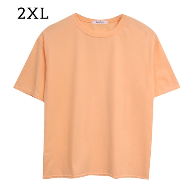 Camiseta suelta Mujer Verano Cuello redondo Manga corta Camiseta casual, Naranja, XXL Scienceny AP001475-25
