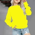 thumbnail image 2 of GigrtiJin Girls Plus Size Sweatshirt Long Sleeve Crewneck Solid Color Pullover Top Fashion Cute Loose Blouse, 2 of 7