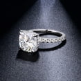 thumbnail image 4 of 5 Carat Moissanite Rings for Women D Color VVS1 925 Sterling Cushion Cut Moissanite Promise Ring Simulated Diamond Engagement Ring Lab Created Diamond Wedding Ring with Certificate, 4 of 6