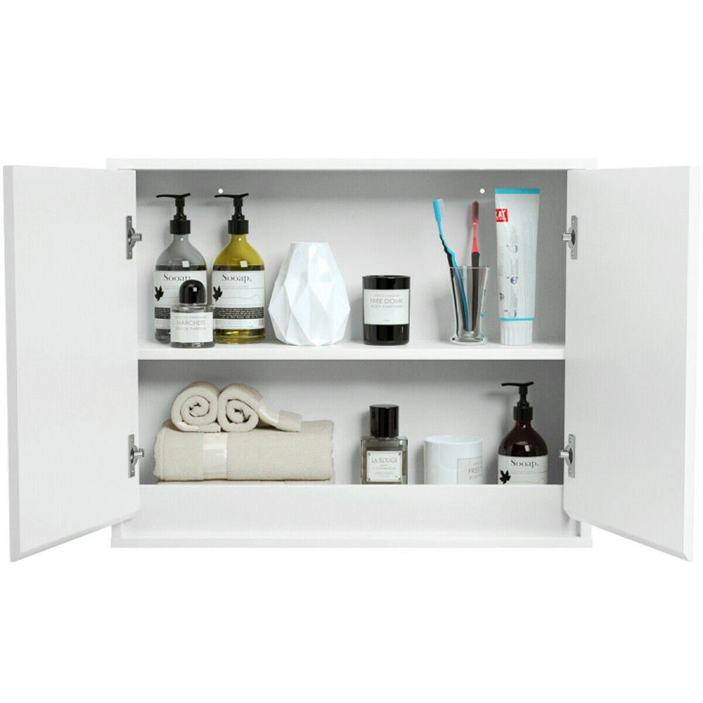 Finihen Bathroom Wall Cabinet, Wall Mounted Bathroom Mirror Cabinet, 2-Door Wall-Mounted Bathroom Mirrored Medicine Cabinet, for Bathroom, White Finihen Bathroom Wall Cabinet, Wall Mounted Bathroom Mirror Cabinet, 2-Door Wall-Mounted Bathroom Mirrored Medicine Cabinet, for Bathroom, White