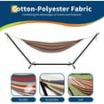 thumbnail image 3 of Hamac Double Robuste avec Support en Acier – Capacité de 480 Lb, Conception Portable Gain de Place, Polyester Résistant aux UV, Installation Rapide Sans Outils, Hamac à Rayures Intérieur/extérieur, 3 of 6
