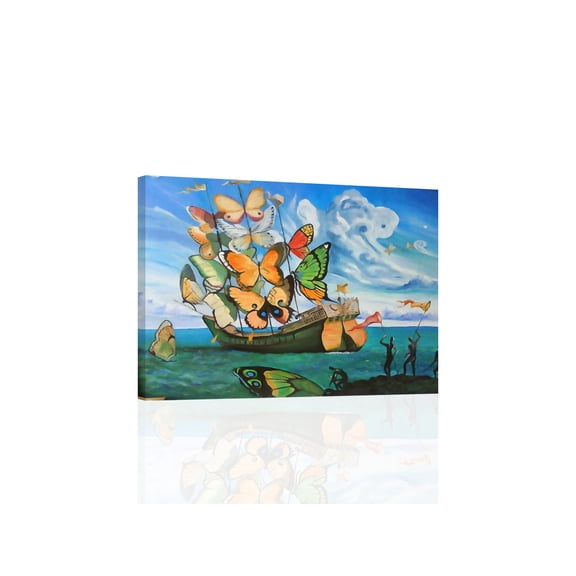 Salvador Dali Ship With Butterfly Sails - Canvas or Print Wall Art
