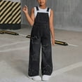 thumbnail image 2 of Plus Size Rompers and Jumpsuits Overalls Jumpsuit for Teen Girls Sleeveless Preppy Clothes Kids Wide Leg Loose Romper Jumper Outfit with Pockets, 2 of 8