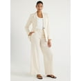 thumbnail image 2 of Scoop Women's and Women's Plus One Button Linen Blend Blazer, Sizes XS-4X, 2 of 5