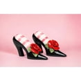 thumbnail image 2 of Ceramic Black Heels Salt and Pepper Shakers Red Rose, 2 of 3