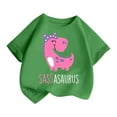 thumbnail image 2 of Frnrwgo Short Sleeve Shirts for Boys Girls Green Cute Graphic Tee Tops Kids Summer Outfit Clothes 2-14 Years, 2 of 7