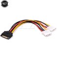 thumbnail image 1 of Conector de cable de disco duro IDE estándar de 15 pines SATA a 2 machos a hembra de 4 pines Molex. Fuente de alimentación avanzada., 1 of 6