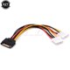 thumbnail image 1 of Conector de cable de disco duro IDE estándar de 15 pines SATA a 2 machos a hembra de 4 pines Molex. Fuente de alimentación avanzada., 1 of 6