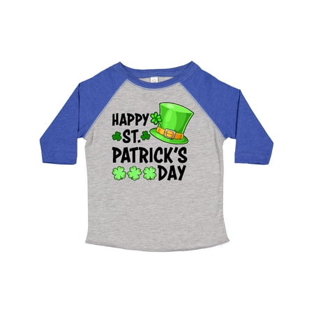 

Inktastic Happy St. Patrick s Day Green Hat and Clovers Gift Toddler Boy or Toddler Girl T-Shirt