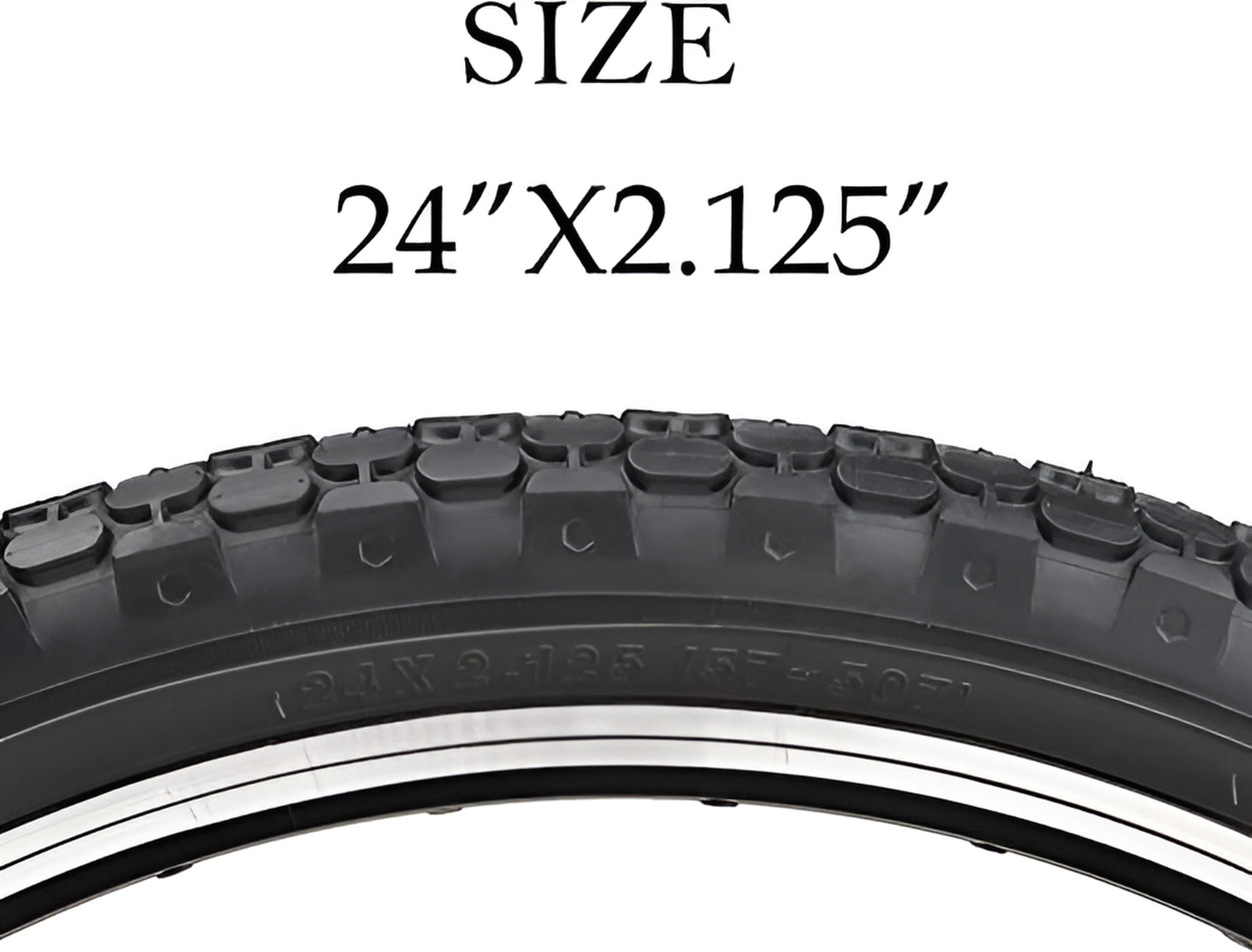 MOHEGIA 2 Pack Bike Tires 24"x 2.125" Black Side Wall Folding Cruiser Bicycle Replacement Tire