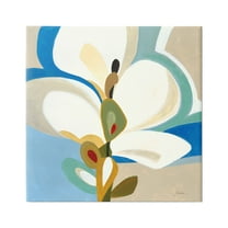 Stupell Industries White & Blue Orchid Abstract Painting Gallery Wrapped Canvas Print Wall Art, 24 x 24