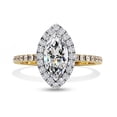 thumbnail image 2 of IGI Certified Lab Grown Diamond Ring | Center 10x5MM Marquise Cut Solitaire Halo Engagement Promise Rings For Women In 18k Solid Yellow Gold | F-G, VS-SI Quality (1.16 Ctw) Ring Size-5, 2 of 7
