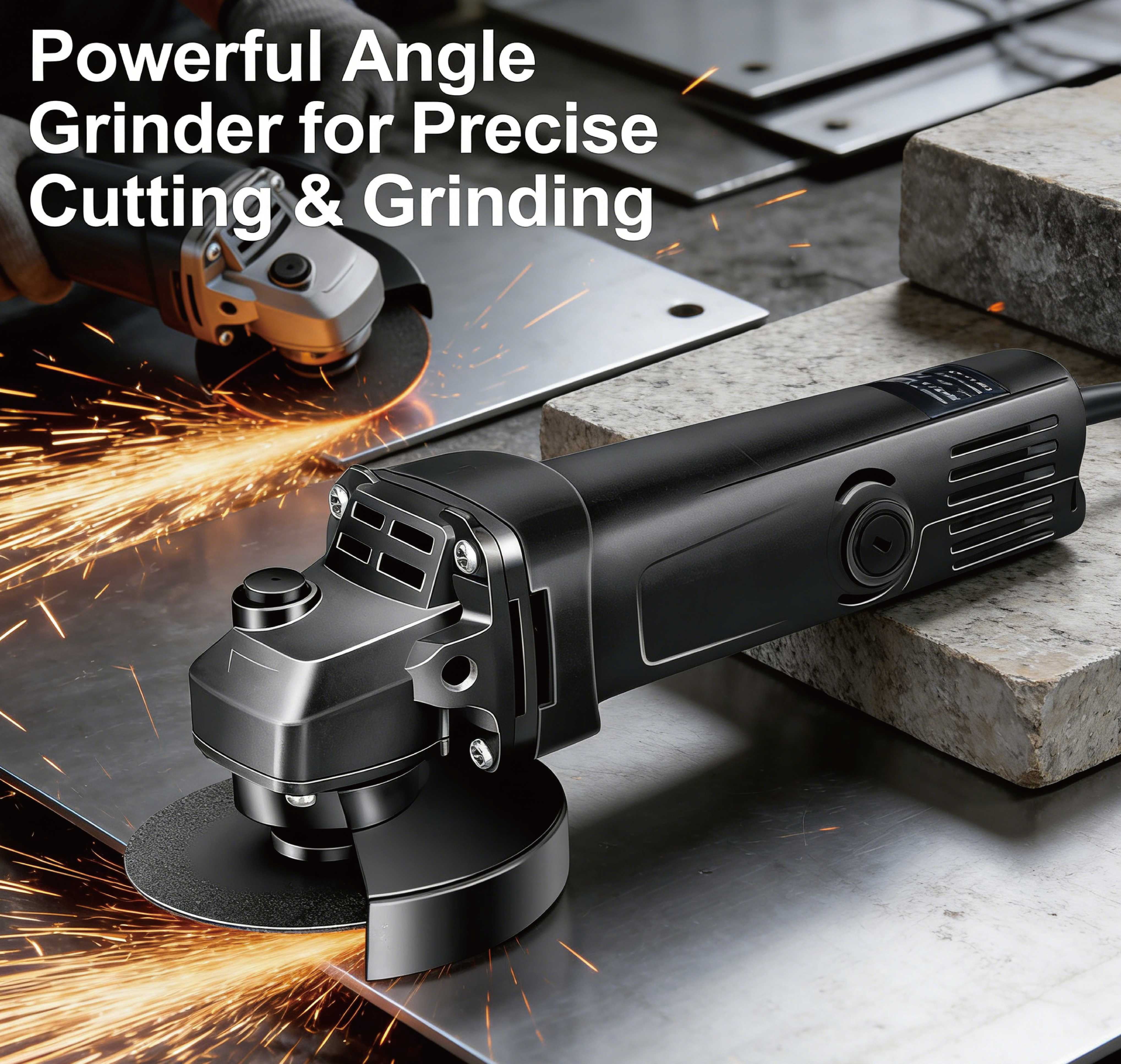 HUAXIU Power-operated grinding wheels ,Variable-Speed Angle Grinder with Paddle Switch, Black