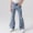 Blue, variant on Girl Jeans Bow Jeans Girls Flare Jeans High Waist Baggy Jeans Kids with Pocket 7-8 Years Old Girl Clothes