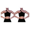 thumbnail image 3 of Eigraketly Trajes de ejercicio de 2 piezas Pantalones cortos amigables con la piel con tops cortos de un hombro Sujetador negro/S 2Conjunto, 3 of 6