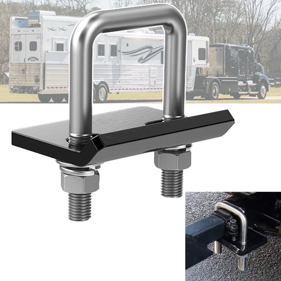 AUTOXBERT 1Pcs U Bolt Anti Rattle Stabilizer Hitch Tightener Lock Down Tow Bar Clamp for Trailer RV
