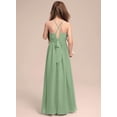 thumbnail image 2 of Drtj 2-14T A-Line Halter Asymmetrical Chiffon Junior Bridesmaid Dress Flower Girl Wedding Party Dress, 2 of 6