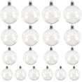 thumbnail image 1 of Bolas de adornos iridiscentes de varios tamaños, adornos de plástico transparente para manualidades de bricolaje, bolas de Navidad iridiscentes, adornos de Navidad transparentes, bolas de plástico par, 1 of 7