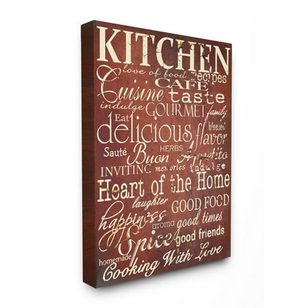 The Stupell Home Decor Collection Collection Words in the Kitchen, Off Red XXL Stretched Canvas Wall Art, 30 x 1.5 x 40