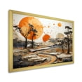 thumbnail image 2 of Designart "Stream Sunset Abstract Orange Landscape Glow II" Landscapes Framed Wall Art Decor - Modern Orange Abstract Landscapes Entryway Framed Wall Art Print, 2 of 6