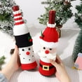 thumbnail image 5 of AmaMary 3Pcs Christmas Wine Gift Bag with Printed Drawstring Red Wine Drawstring Bottle Holder Christmas Snowman Moose Pattern Reusable Wine Bag Christmas Party Decoration, 5 of 6