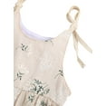 thumbnail image 4 of xiaxaixu Summer Sleeveless Romper, Tie-up Plant Pattern U-shaped Neck Playsuit, 4 of 8