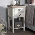 thumbnail image 2 of Bowery Hill Modern 2 Drawer Wood Nightstand in Weathered Oak White, 2 of 8