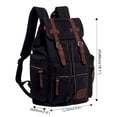 thumbnail image 2 of Mochila HuaChen Vintage de lona 29 L negra, 2 of 6
