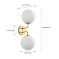 thumbnail image 7 of Modern Brushed Gold 2-Light Wall Sconce, Globe Bathroom Vanity Light, Antique Milky Glass Sphere Wall Light Fixture, 7 of 7
